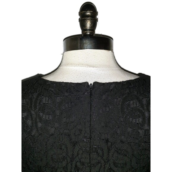 ANNE KLEIN Size 10 A-Line Dress Black Lace Cap Sleeve Knee Length - Picture 5 of 6